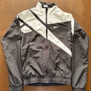 Reebok Men's Black and White Windbreaker